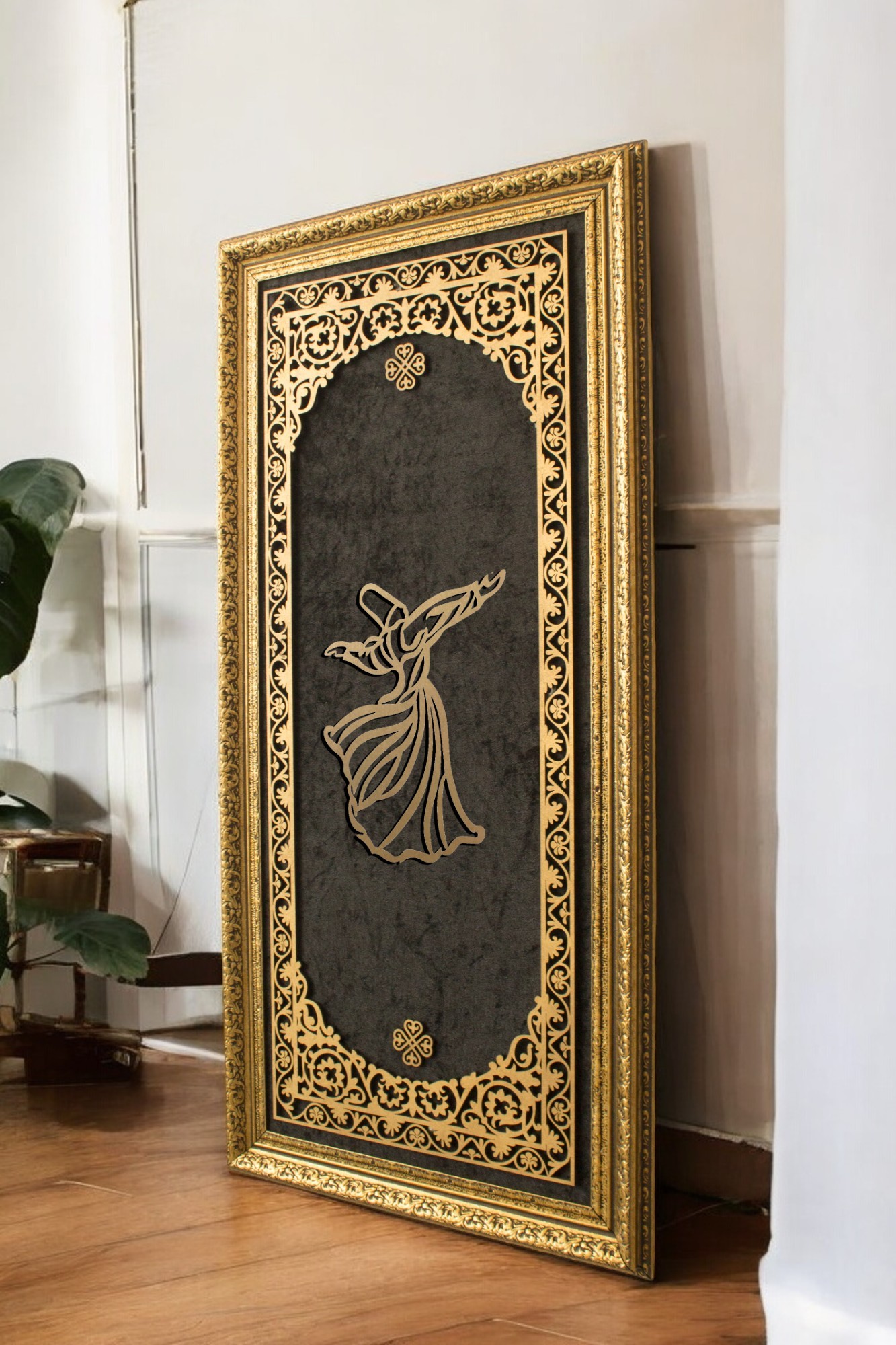 Semazen Hat Sanatı Tablo 40x80 cm