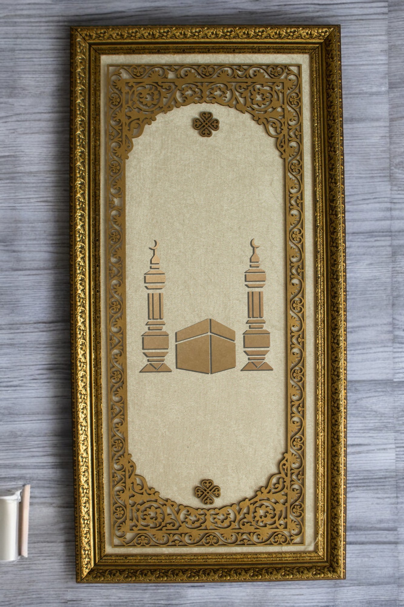 Kabe Desenli Hat Sanatı Tablo 40x80 cm