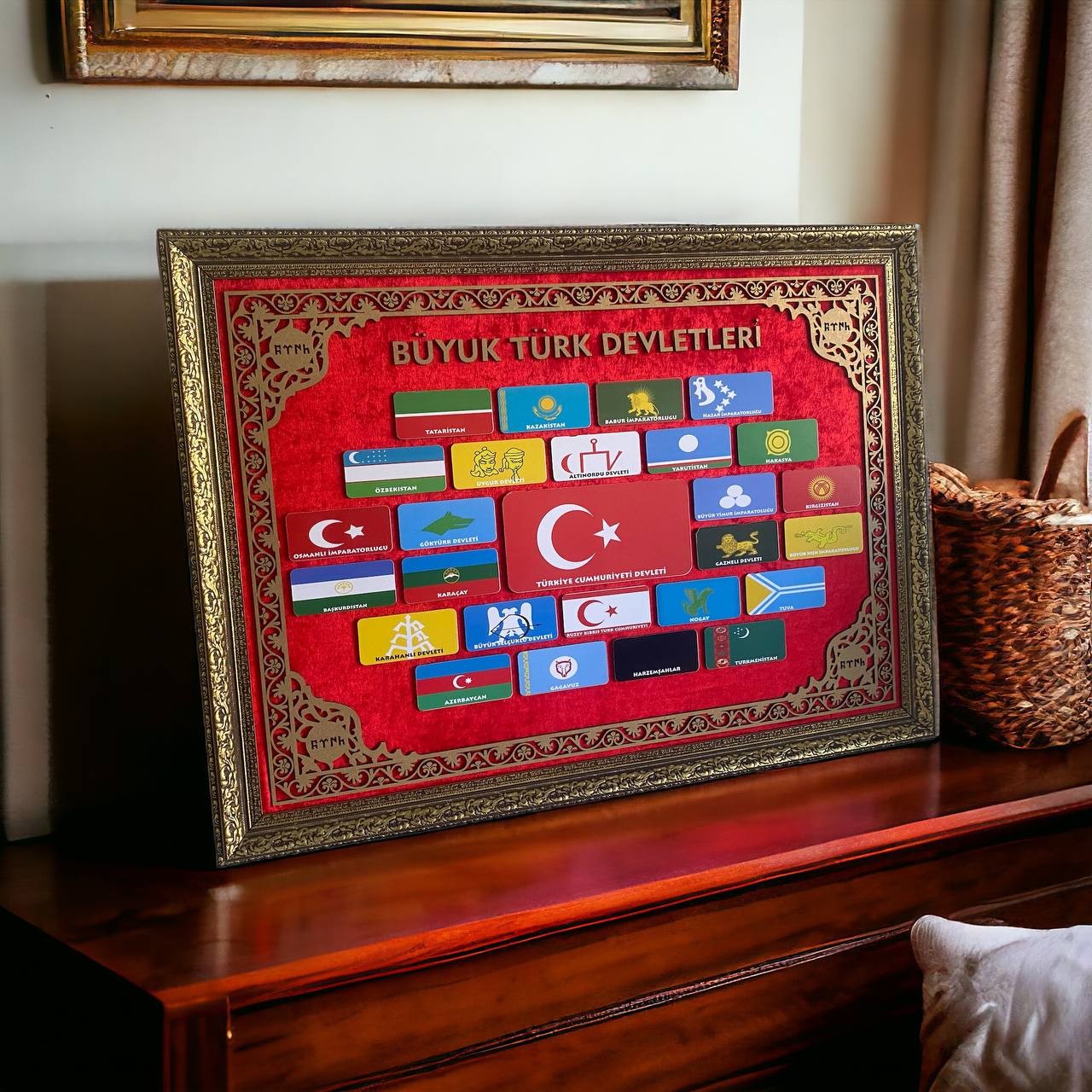 Desenli 27 Büyük Türk Devleti Tablo 60x80 cm