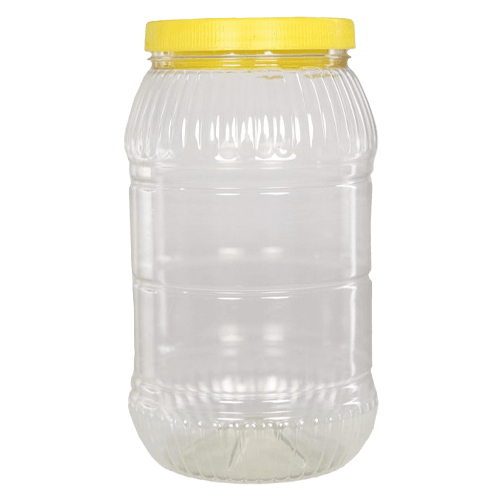 2 Lt Pet Kavanoz Şeffaf + Kapak (Sarı) Pk 32 Adet