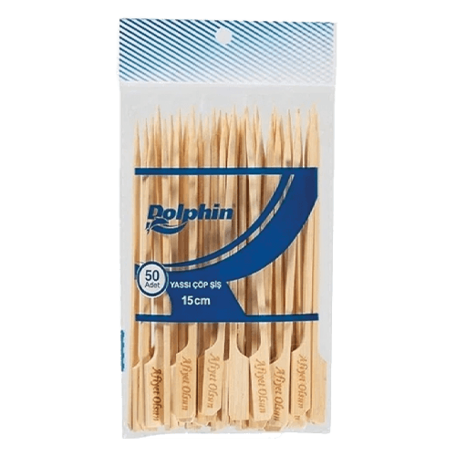 15 Cm Dolphin Yassı Çöp Şiş 200*50 Ad (0051Brs) Kl 10000 Adet