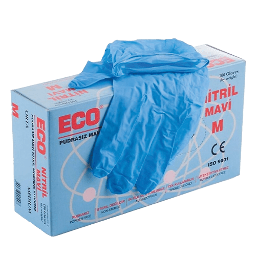 Eco Non Steril Nitril Mavi Muayene Eldiveni M Paket