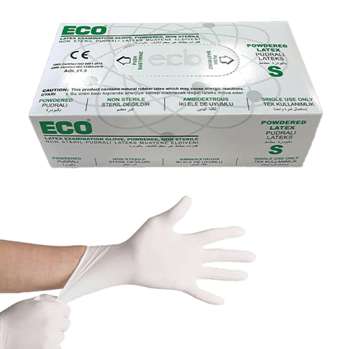 Eco Non Steril Lateks Pudralı Muayene Eldiveni S Paket
