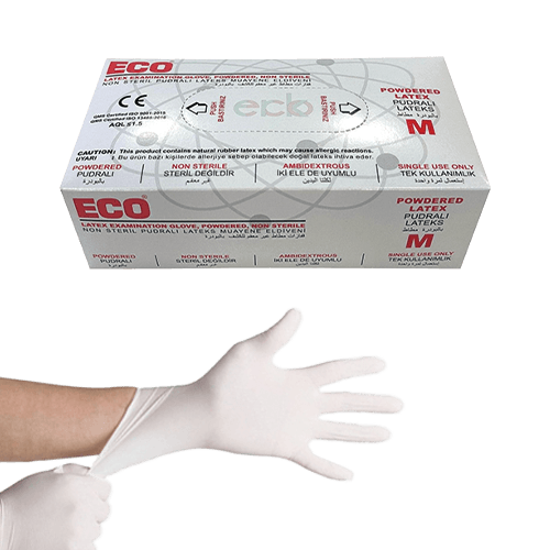 Eco Non Steril Lateks Pudralı Muayene Eldiveni M Paket
