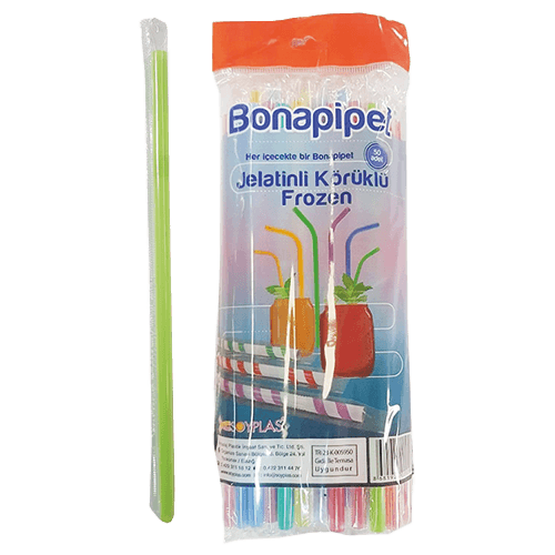 8 Mm 24 Cm Frozen Jelatinli Körüklü Pipet (Sypl) Renkli Pk 50 Adet