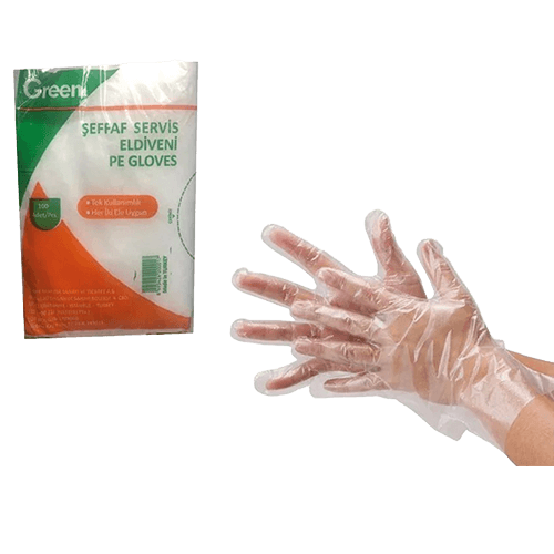 Ekstra Kalın Pet Şeffaf Eldiven 100 Gr 100 Adet Green & Globe Paket
