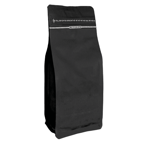 10*25 Cm Mat Siyah Kilitli Flat Bottom Doypack (470) Kl 1000 Adet