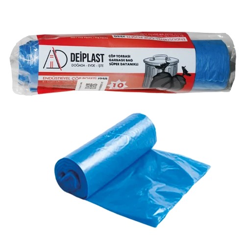 80*110 Jumbo Çöp Torbası 200 Gr Mavi (Deip) Kl 50 Rulo