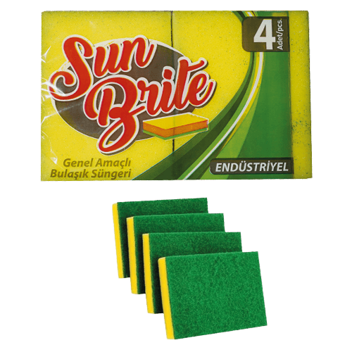 4 Lü Endüstriyel Bulaşık Süngeri 11*16*2,5Cm (Bse 2040) Kl 240 Adet
