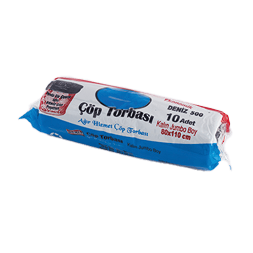 80*110 Jumbo Çöp Torbası 500 Gr Siyah (Dnz) Kl 20 Rulo