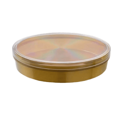 500 Cc Kristal Harmony Kapaklı Yuvarlak Kutu Gold (May434) Pk 12 Adet
