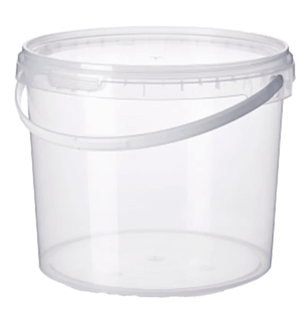 600 Ml Yuvarlak Şeffaf Kova Kulp + Kapak (Trn)