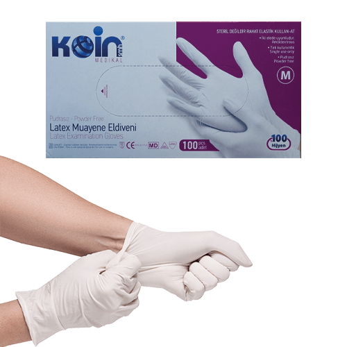 Koin Eldiven Muayene Lateks Pudrasız M Paket