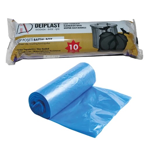75*90 Battal Çöp Torbası 300 Gr Mavi (Deip) Kl 20 Rulo