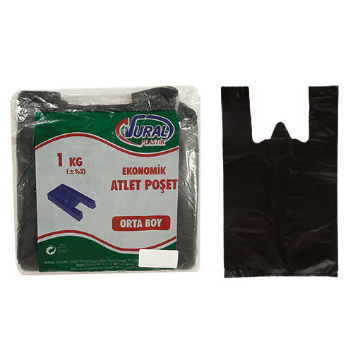 Orta Boy Siyah Ekonomik Atlet Poşet (10*1 Kg)(Vrl) Kl 10 Kg