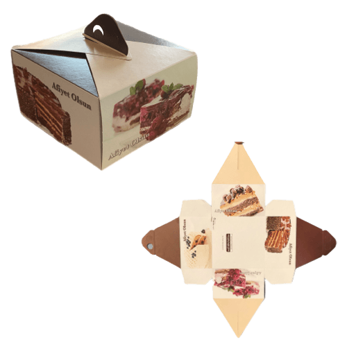 Kare Saplı Turta Kutusu No:3 Pk 100 Adet