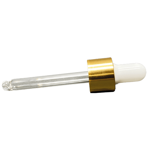 59 Mm Damlalık Gold Metal Kapaklı Beyaz Emzikli Cam Çubuklu (10 Ml Cam İçin) Pk 100 Adet