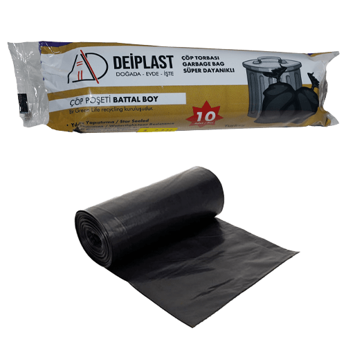 75*90 Battal Çöp Torbası 300 Gr Siyah (Ynr) Paket