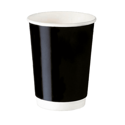14 Oz Siyah Double Wall Karton Bardak Pk 25 Adet