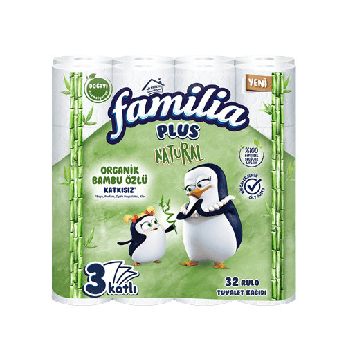 Famılıa Plus Natural Tuvalet Kağıdı 4*32 Ad (Yeşil) Kl 96 Rulo