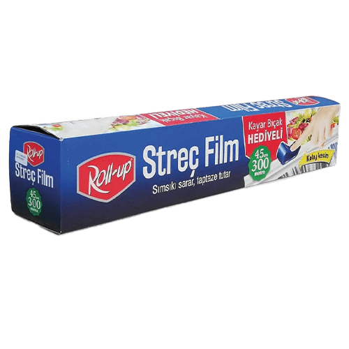 9 Mic Roll Up Streç Film 45 Cm*300 M (Kayar Bıçak Hediyeli) (Ur-Str-0251) (Brs) Adet