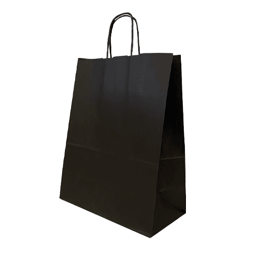 36*12*41 Kraft Çanta 90 Gsm Siyah Renk (Burgu Sap) Baskısız Kl 150 Adet