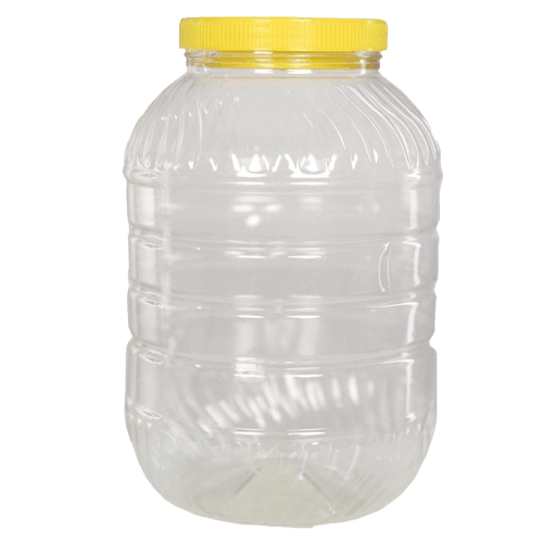 5 Lt Pet Kavanoz Şeffaf + Kapak (Sarı) Pk 18 Adet