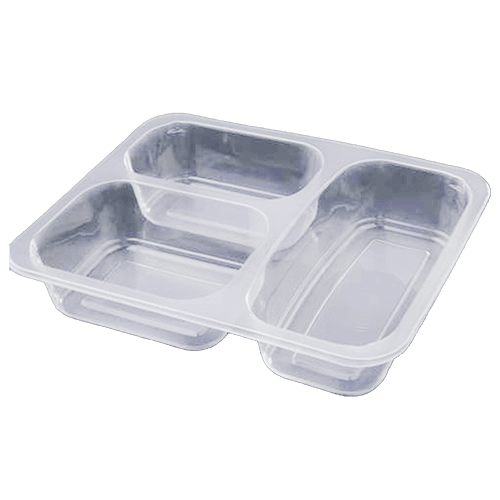 3 Bölmeli Üst Folyo Yap Kap Pp Seffaf 24 Gr İ Ft 370 H:37 Pk 50 Adet