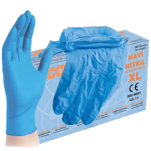 Eco Non Steril Nitril Mavi Muayene Eldiveni Xl Paket