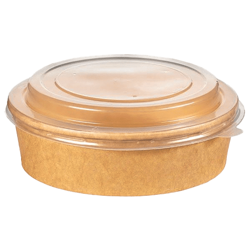 20 Oz Kraft Baskısız Salata Kasesi Kapaklı 6*50 Ad Ttr Kl 500 Adet