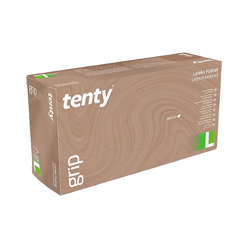 Tentyt Grip A+Lateks Pudralı Muayene Eldiveni L Kl 20 Paket