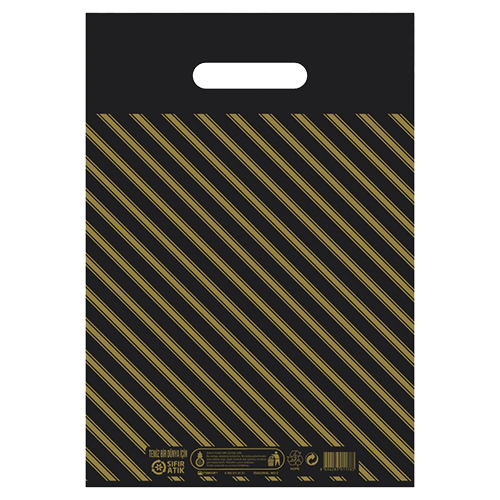 50*60 Cm Takviyeli Poşet Norm Siyah Diagonal No:5 Pk 50 Adet