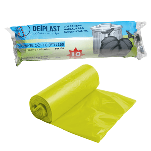 80*110 Jumbo Çöp Torbası 350 Gr Sarı (Deip) Kl 20 Rulo