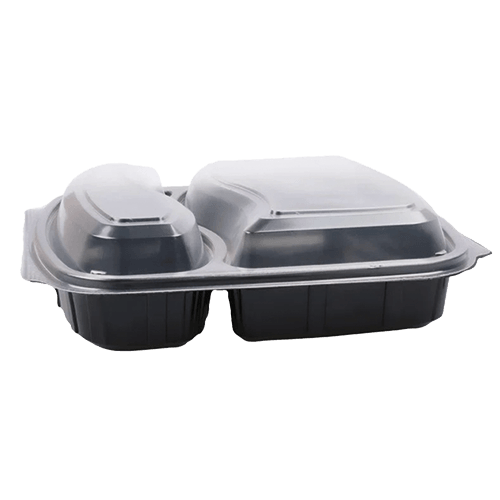 İki Bölmeli Kap Pp Siyah / Kapak Şeffaf Ft 292-2 Ft 293-3 Pk 50 Adet