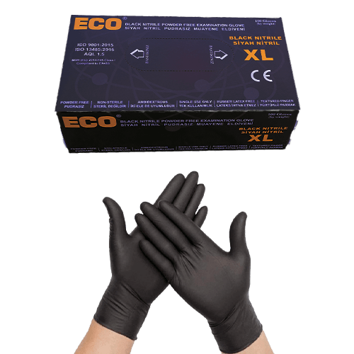 Eco Non Steril Nitril Siyah Muayene Eldiveni Xl Paket