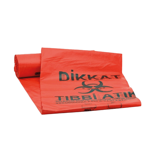 60*80 Pe Poşet Tıbbi Atık Kırmızı Paket