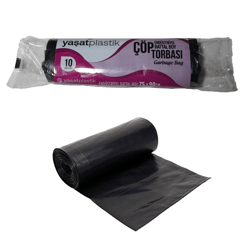 75*90 Battal Çöp Torbası 300 Gr Siyah Paket