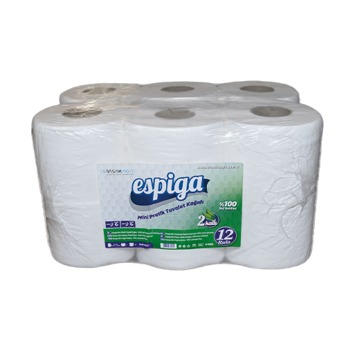 4 Kg Espiga Mini Pratik İçten Çekmeli Tuvalet Kağıdı 12*80 Mt (1352) Pk 12 Rulo