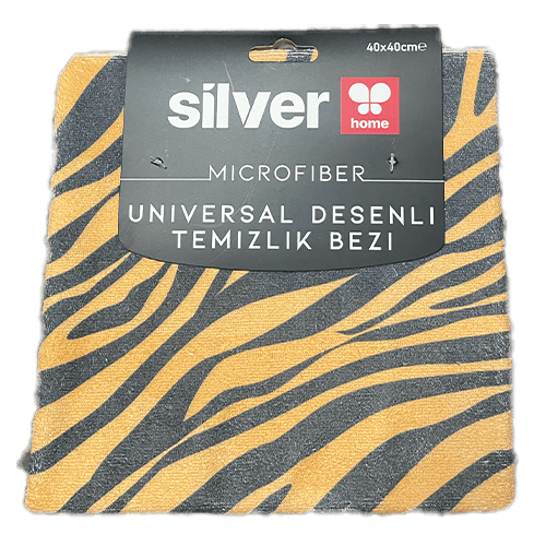 40*40 Cm Silver Universal Desenli Temizlik Bezi-Zebra Sarı 365 Gr (1943)
