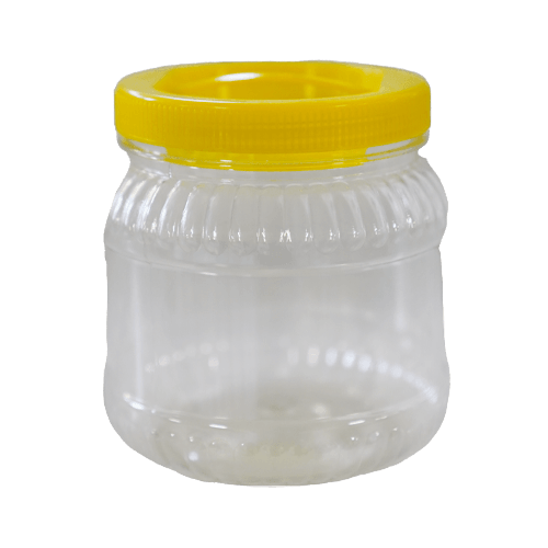 1,3 Lt Pet Kavanoz Şeffaf + Kapak (Sarı) Pk 32 Adet