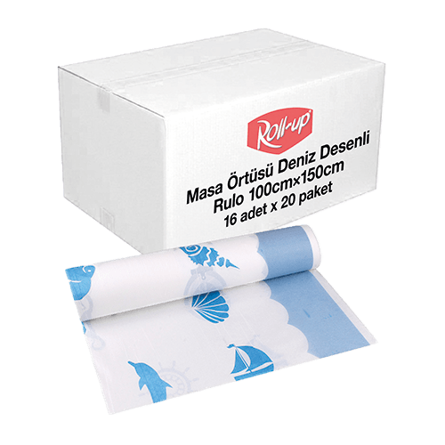 100*150 Masa Örtüsü Deniz Desenli Roll-Up Rulo 16 Yaprak (Tm-Kgt-0212) Brs Kl 20 Rulo