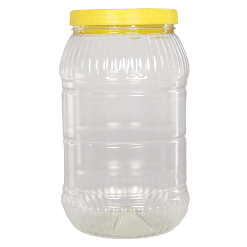 3 Lt Pet Kavanoz Şeffaf + Kapak (Sarı) Pk 32 Adet