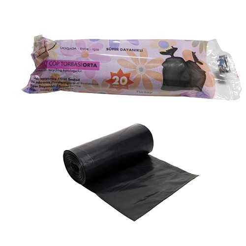 55*60 Orta Çöp Torbası 100 Gr Siyah (Deip) Kl 50 Rulo
