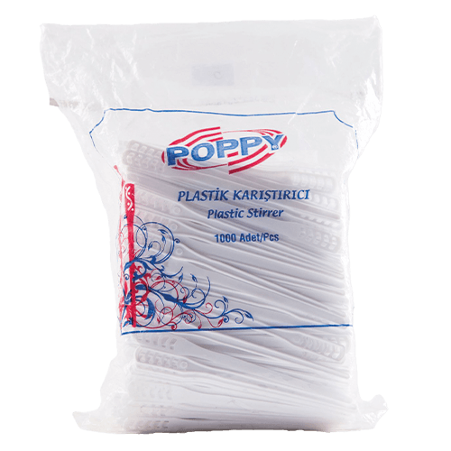 Plastik Karıştırıcı Poppy Şeffaf (Çğlyn) Pk 500 Adet