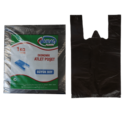 Büyük Boy Siyah Ekonomik Atlet Poşet (Vrl) Pk 1 Kg