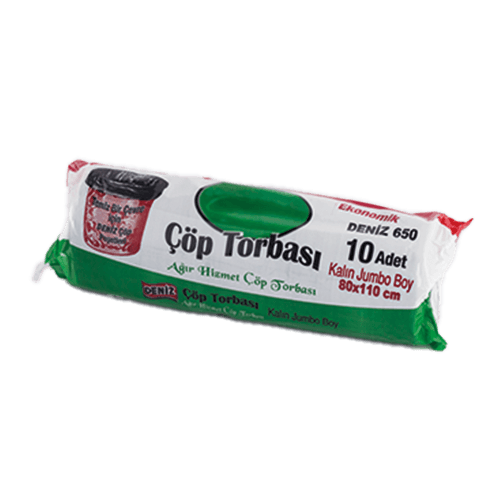 80*110 Jumbo Çöp Torbası 650 Gr Siyah (Dnz) Kl 20 Rulo
