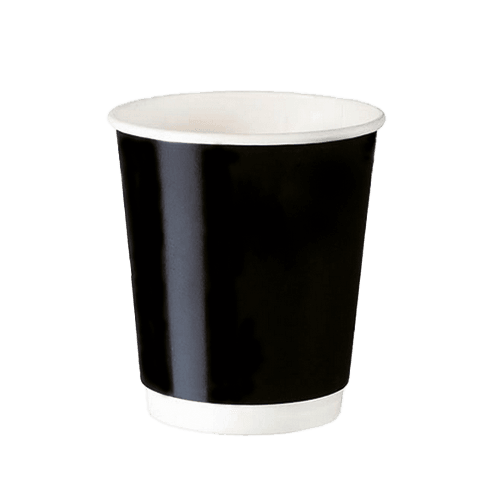 8 Oz Siyah Double Wall Karton Bardak Pk 25 Adet