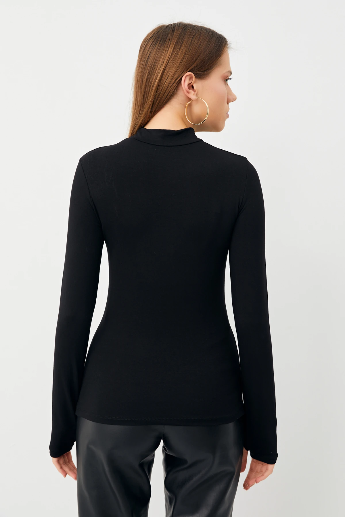 Kadın Siyah Gri 2'li Parmak Detaylı Body