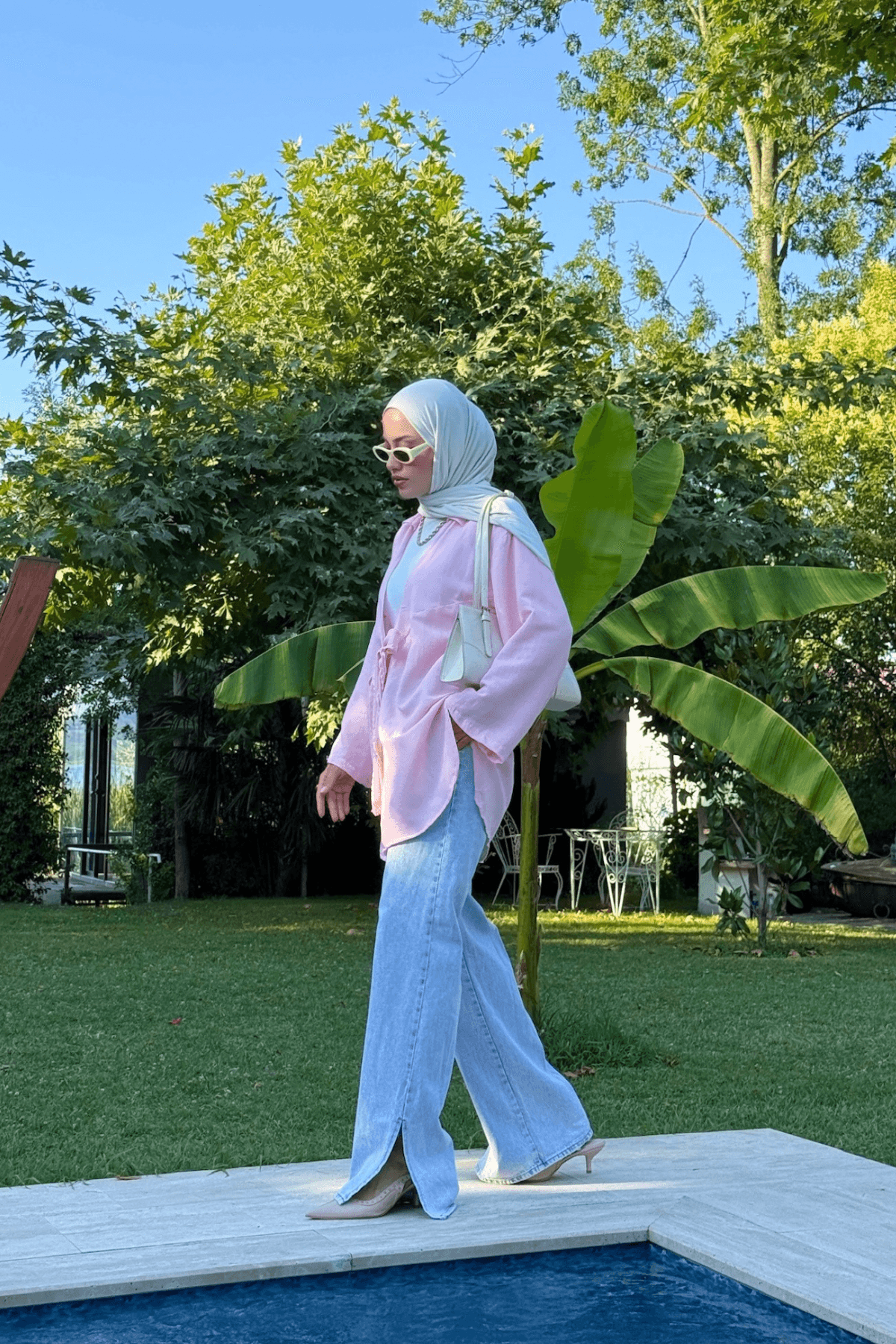 Kadın Pembe Bağlama Detaylı Flam Keten Kimono