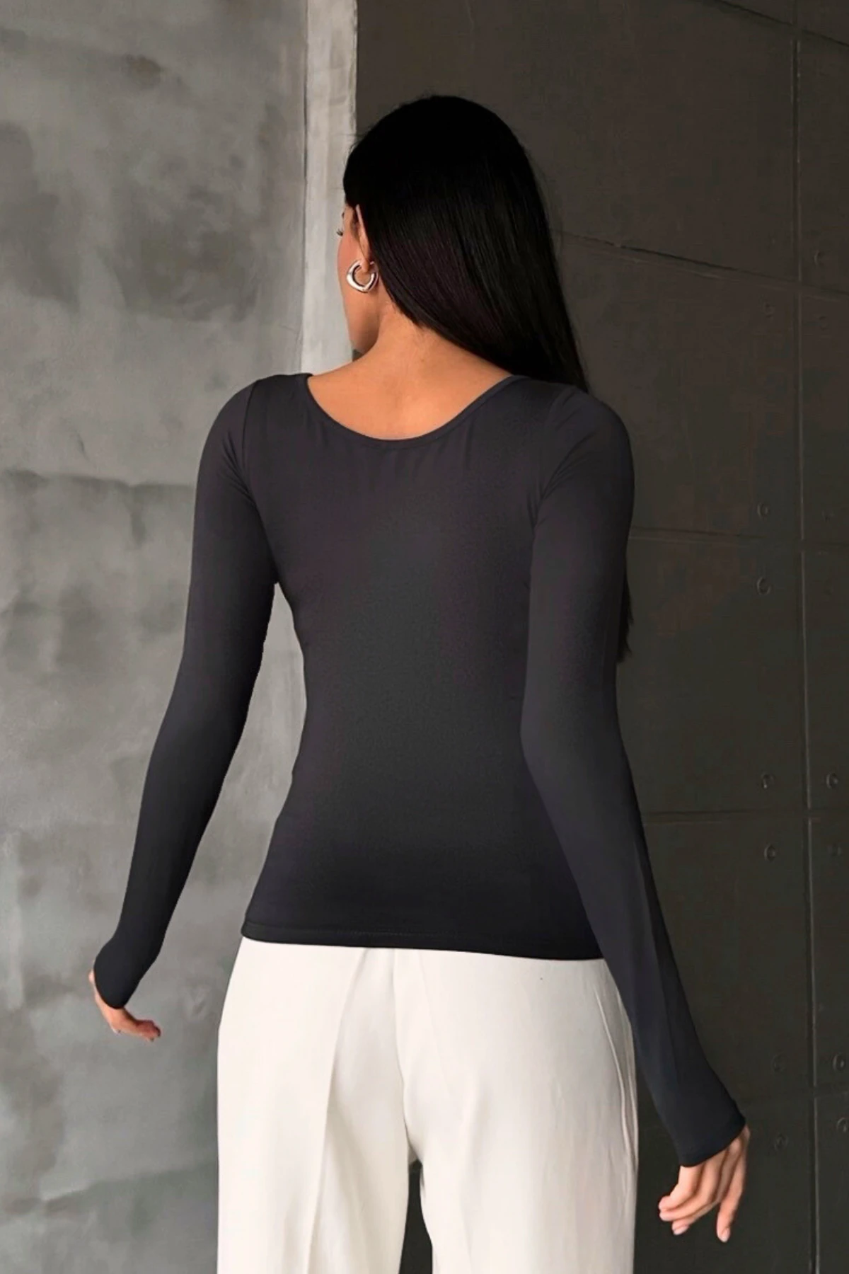 Kadın Antrasit Prenses Yaka Bluz